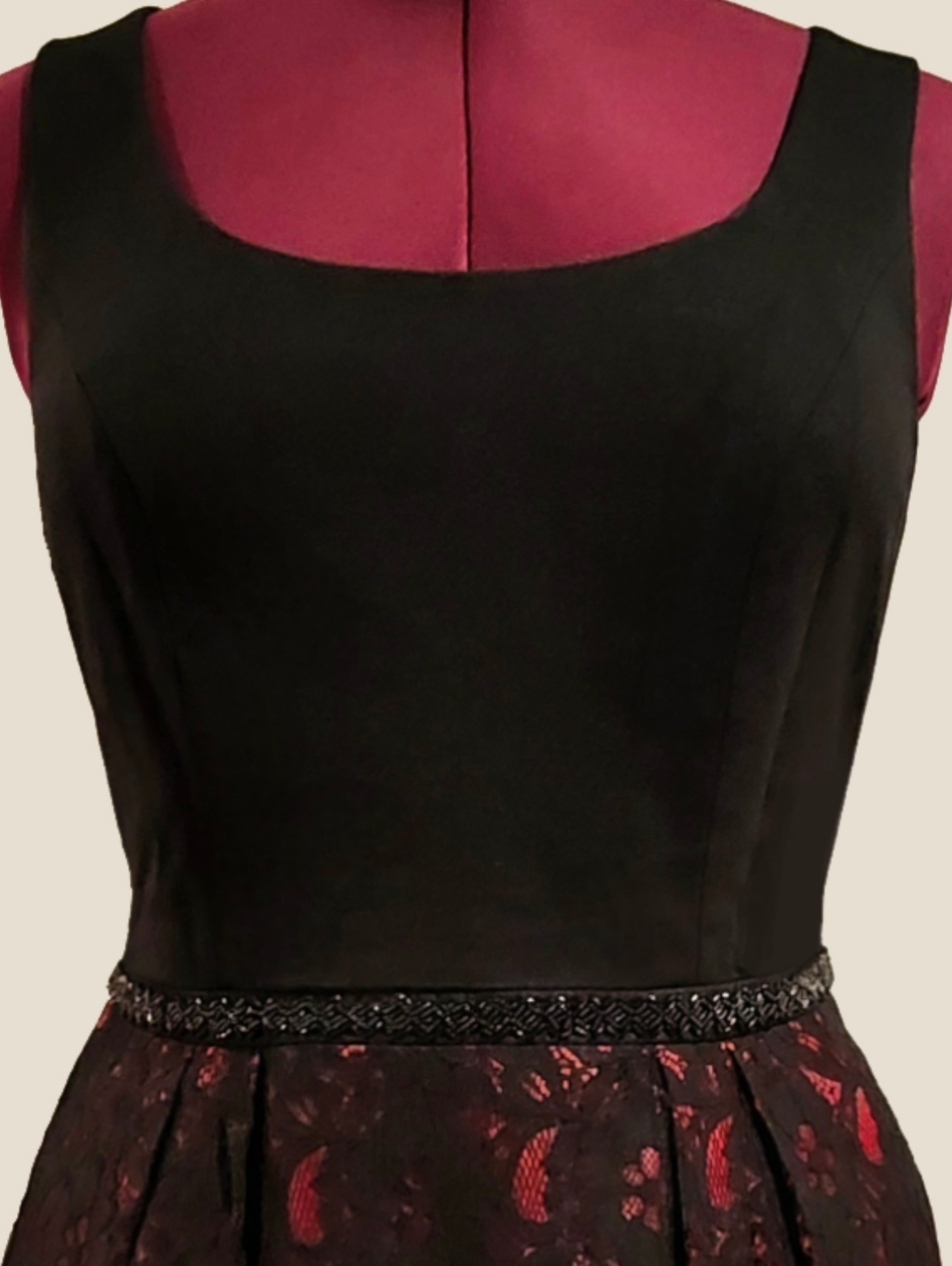 Carmen Mark Valvo Floral Lace Dress With Beaded Trim, Women's Size 14